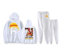 Hulk Hogan 1953-2025 Hulkamania Tribute Unisex Hoodie Jogger Set - 2-Piece Pullover Sweatshirt & Pants Outfit, Tribute to Wrestling Legend (White,XXS)