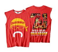 Hulk Hogan 1953-2025 Tribute Tank Top - Unisex Sleeveless Gym Vest, Outdoor Streetwear Shirt in Memory of Wrestling Legend (Red,XXS)