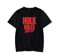 Hulk Hogan Hulk Rules Forever Tshirt Crewneck Short Sleeve Tshirt Men/Women Rip Hip Hop Tops (1,L)