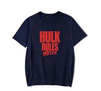 Hulk Hogan Hulk Rules Forever Tshirt Crewneck Short Sleeve Tshirt Men/Women Rip Hip Hop Tops (4,L)