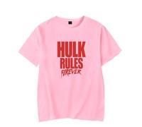 Hulk Hogan Hulk Rules Forever Tshirt Crewneck Short Sleeve Tshirt Men/Women Rip Hip Hop Tops (5,L)