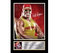 Hulk Hogan Signed Poster Print - WWE Wrestling Legend Memorabilia - Wall Art Tribute for Fans & Collectors, A4 Poster + Black Frame