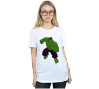 Hulk Pose Cotton Boyfriend T-Shirt Marvel White XL
