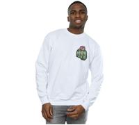 Hulk Tattoo Fist Breast Print Sweatshirt Marvel White S