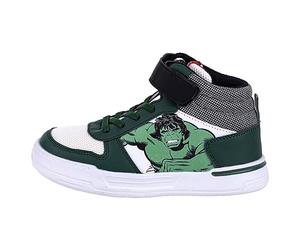 Hulk Trainers - Green and White - UK Size 13.5 JNR - Velcro and Laces -Boot-Style Trainers with PVC Sole - Hulk Printed Design - Original Product Designed in Spain