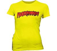Hulkamania Hulk Hogan Juniors T-Shirt Tee (X-Large, Yellow)