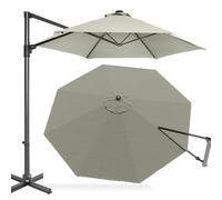 HULKAY 10Ft 11.5ft Patio Umbrella Replacement Canopy For Cantilever Umbrella Round, 8 Ribs Market Umbrella Top Cover, Pool Parasol Offset Umbrella Canopy Top Only (Taupe, 3.5m/11.5ft)
