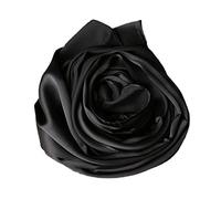 HULKAY Men's 100% Silk Scarf Plain Silk Scarf Men's Scarf (black)
