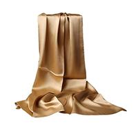 HULKAY Men's 100% Silk Scarf Plain Silk Scarf Men's Scarf (Gold)