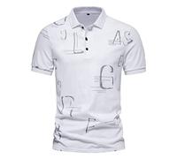 HULKAY Mens Golf Polo Shirts Henley V-Neck Casual Patchwork Stripe Tops Big and Tall M-5XL Summer Short Sleeve Polo T-shirt(Xd white,XL)