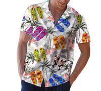 HULKAY Mens Hawaii Tropical Floral Print Shirts Summer Casual Relaxed Fit Short Sleeve Button Down Aloha Shirts Beachwear(White,XL)