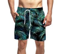 HULKAY Men's Swim Trunks, Vintage Summer Quick Dry Beach Swimming Shorts Big and Tall Swimsuits Board Shorts with Pockets(Black,5XL)