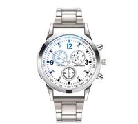 HULKAY Mens Watches Multifunction Chronograph Stainless Steel Waterproof Date Analog Quartz Watch Business Casual Fashion Wrist Watches for Men(C,One Size)