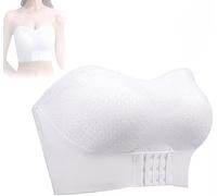 HULKAY New Women Strapless Underwire Bras Seamless Top Front Bra Buckle Non Slip Bra, White (White, L)