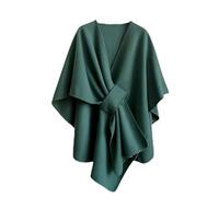 HULKAY Novryxa The Fleece Drape Shawl, Elegant Warm Soft Open Front Poncho Sweater Wrap, Women's Elegant Knitted Shawl with Loop Closure for Spring Fall Winter