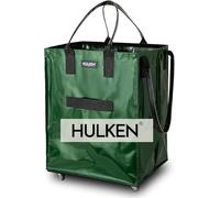 HULKEN - (Large, Forest Green) Reusable Grocery Bag On Wheels, Shopping Trolley, Rolling Tote, Zipper Closure, Lightweight, Carries Up to 66 lb, Folds Flat, Unbreakable Handles