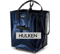 HULKEN - Large Midnight Blue Shopping Trolley on Wheels Foldable & Reusable - Rolling Shopping Bag with Wheels - Wheeled Tote - 66 lb Limit, Zipper Closure, Water-Resistance, & Unbreakable Handles