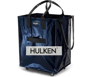 HULKEN - Large Midnight Blue Shopping Trolley on Wheels Foldable & Reusable - Rolling Shopping Bag with Wheels - Wheeled Tote - 66 lb Limit, Zipper Closure, Water-Resistance, & Unbreakable Handles