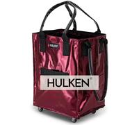 HULKEN - Medium Cosmic Red Shopping Trolley on Wheels Foldable & Reusable - Rolling Shopping Bag with Wheels - Wheeled Tote - 66 lb Limit, Zipper Closure, Water-Resistance, & Unbreakable Handles