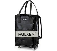 HULKEN (Small, Black) Reusable Grocery Bag On Wheels, Shopping Trolley, Rolling Tote, Zipper Closure, Lightweight, Carries Up to 33 lb, Folds Flat