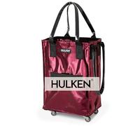 HULKEN (Small, Cosmic Red) Reusable Grocery Bag On Wheels, Shopping Trolley, Rolling Tote, Zipper Closure, Lightweight, Carries Up to 33 lb, Folds Flat