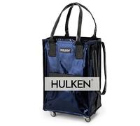 HULKEN (Small, Midnight Blue) Reusable Grocery Bag On Wheels, Shopping Trolley, Rolling Tote, Zipper Closure, Lightweight, Carries Up to 33 lb, Folds Flat