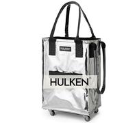 HULKEN (Small, Silver) Reusable Grocery Bag On Wheels, Shopping Trolley, Rolling Tote, Zipper Closure, Lightweight, Carries Up to 33 lb, Folds Flat