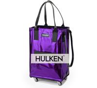 HULKEN (Small, Ultraviolet) Reusable Grocery Bag On Wheels, Shopping Trolley, Rolling Tote, Zipper Closure, Lightweight, Carries Up to 33 lb, Folds Flat