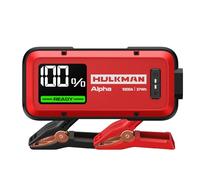 Hulkman Alpha,Ultra Red,1000A 37Wh Jump Starter, Portable, Stylish,12V Jump Box with Jumper Cables,45-Min Full Recharge,24-Month Standby,3-Step Easy Start,IP65,LED Display,for 6.5L Gas/3.0L Diesel