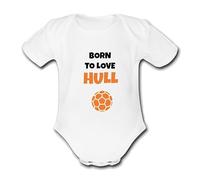 HULL Born to Love Football Personalised Unique Baby Vest City Baby Grow Babygrow Argyle Novelty Boys Girls Footy Funny