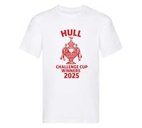 Hull Challenge Cup Winners 2025 Kid's Children's T-Shirt Tshirt Tee Shirt Top kr Cute Funny Boys r Girls k Unisex White Rugby League (UK, Age, 9 Years, 11 Years, Regular, White)