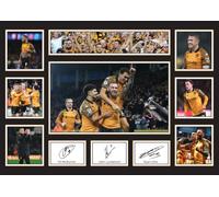 Hull City AFC Team 2026 Poster Print - Wall Art Featuring Oli McBurnie, John Lundstram & Ryan Giles - Hull City Supporters Memorabilia Gift, A4 Poster + Gold Frame