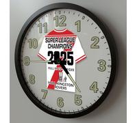 HULL KR SUPER LEAGUE GRAND FINAL WINNERS 2025 - HISTORY - 14 INCH (35cm) WALL CLOCK - RUGBYLEAGUE CHAMPIONS - GLOW IN THE DARK WALL CLOCK