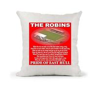 Hull Rugby Cushion Cover - The Robins Kingston Rovers League Team - Anthem Song Chant - Present Gift