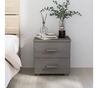 hull wooden bedside cabinet with 2 drawers in light grey