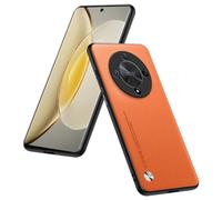 HULLIN Phone Case Compatible With HONOR Magic6 Lite 5G (6.78"), Protective Cover In PU Leather - Orange