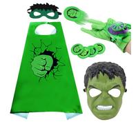 Hullk Capes Masks Set, Heroes Dress-up Costumes Web Gloves Launcher Gloves Wrist Toys Cape Mask Cloaks Set Web Shooter Party Costumes Cloak Coat Cosplay Masquerade Cosplay Dressing Up for Kids