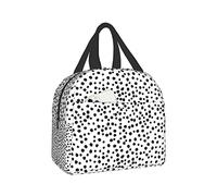 Hulnulnu Aesthetic Polka Dot Insulated Lunch Bag - Reusable Lunch Box - Portable Cooler - Waterproof Lunch Tote for Picnic, Office, Work