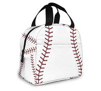 Hulnulnu Baseball Lace Sport Insulated Lunch Bag Reusable Lunch Box Portable Cooler Lunch Boxes Waterproof Lunch Tote for Picnic Office Work