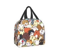 Hulnulnu Cartoon Cats Insulated Lunch Bag for Women Girls, Cute Funny Cat Faces Cooler Tote Reusable Lunch Box Container for School Work Picnic Camping