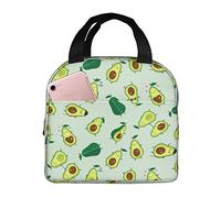 Hulnulnu Cute Avocado Fun Fruits Insulated Lunch Bag Reusable Lunch Box Portable Cooler Lunch Boxes Waterproof Lunch Tote for Picnic Office Work