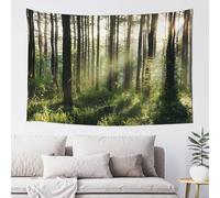 Hulnulnu Forest Tree Tapestry, Sunshine Through Green Woodland Tree Nature Landscape Tapestry Wall Hanging Polyester Tapestries for Bedroom Living Room Dorm