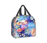 Hulnulnu Galaxy Colorful Planet Insulated Lunch Bag Reusable Lunch Box Portable Cooler Lunch Tote for Picnic Office Work
