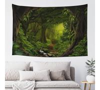 Hulnulnu Green Forest Tapestry Wall Hanging with Stream,Nature Tapestries,Nature Scenery Wall Tapestry Decor for Living Room Bedroom Dorm
