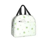 Hulnulnu Insulated Lunch Bag for Women, Cooler Tote Reusable Lunch Box Container for Work Office Picnic Little Green Frog Cute