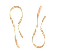 Hulnulnu Lady's Gold Earrings, 14K gold-plated circular stud earrings with asymmetrical curved ear hooks, are the ideal gift for sisters, girlfriends or mothers - women's jewelry