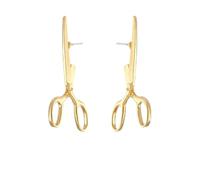Hulnulnu Lady's Gold Earrings, 14K gold-plated irregular-shaped stud earrings with a retro scissors-style clasp design, are the ideal gift for sisters, girlfriends or mothers - women's jewelry.
