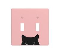 Hulnulnu Light Switch Covers Plate Cute Cat Double Light Switch Cover Decorative Wall Plates 2 Gang Toggle Switch Plate Covers for Room Decor Pink
