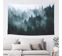 Hulnulnu Misty Forest Tapestry, Foggy Tree Wall Hanging Tapestries, Large Tapestry Nature Pine Woodland Wall Art for Bedroom Living Room
