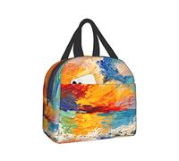 Hulnulnu Oil Paint Insulated Lunch Bags for Women Colorful Rainbow Art Reusable Lunch Box Work Camping Travel Fishing Picnic Portable Gifts for Women
